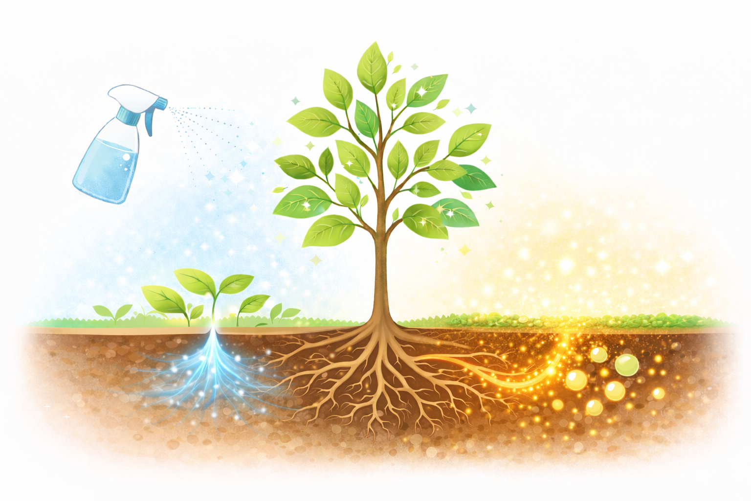 髪のケアにおける外側と内側の相関イメージ