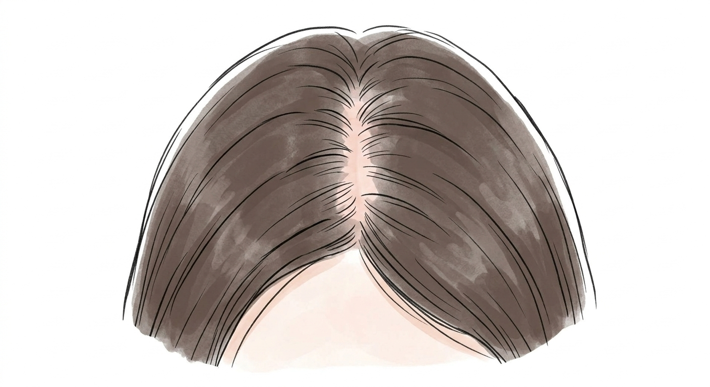 分け目が広がるイメージ